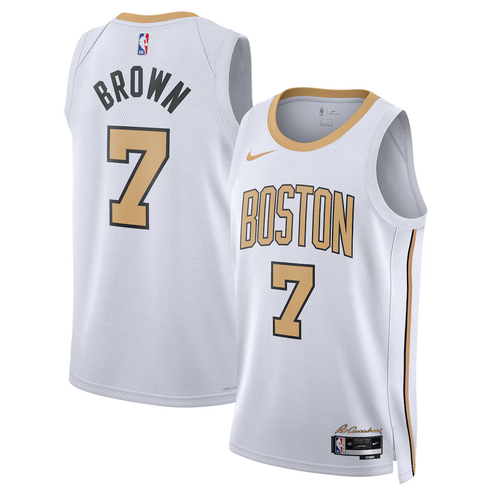 Jaylen Brown Boston Celtics Unisex 2025/26 Swingman Jersey - White - City Edition