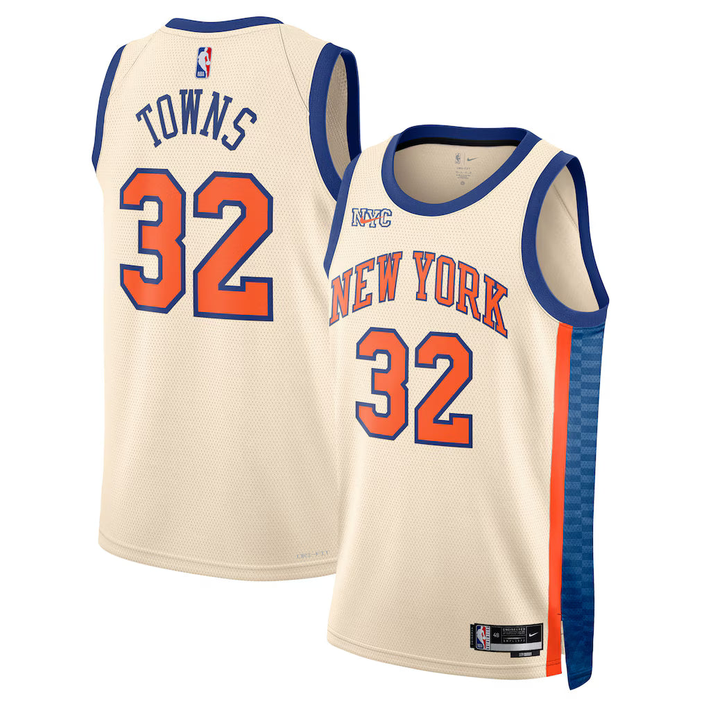 Karl-Anthony Towns New York Knicks Unisex 2025/26 Swingman Jersey - Cream - City Edition