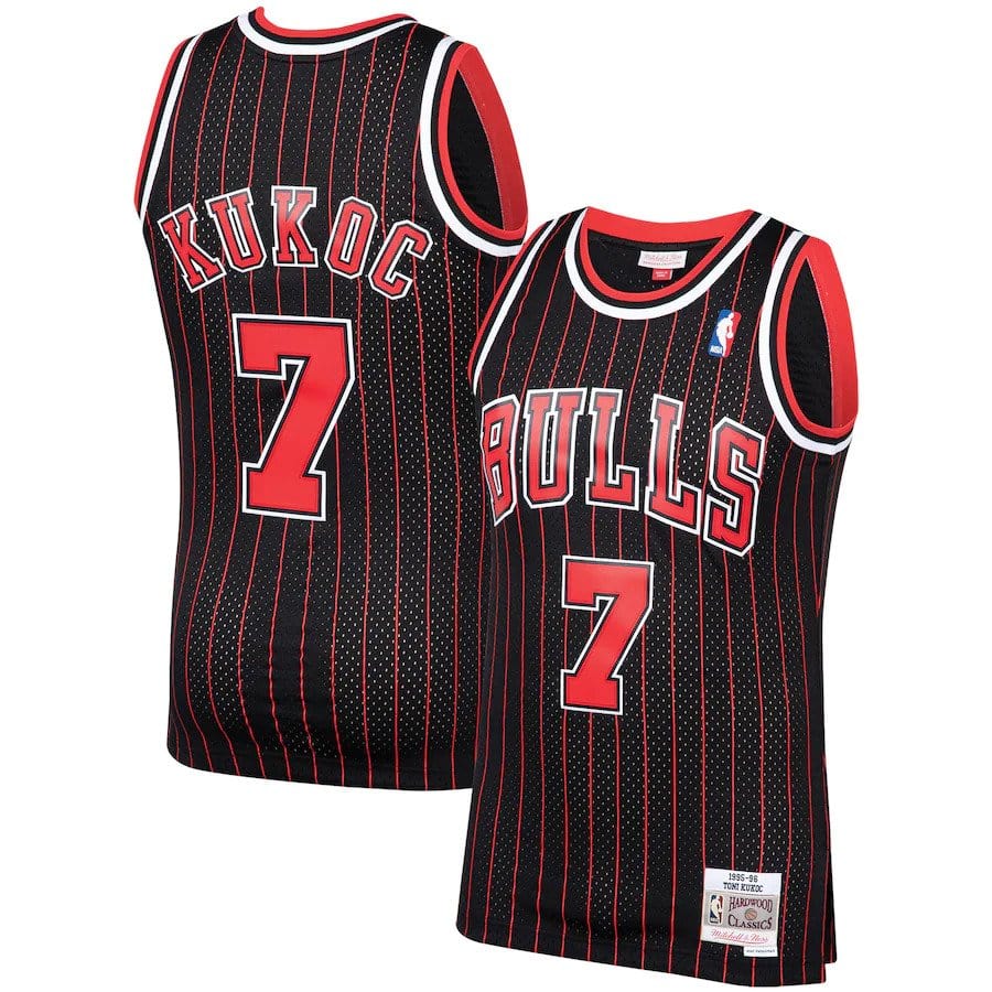 Tony Kukoc Chicago Bulls 1995/96 Hardwood Classics Jersey - Black