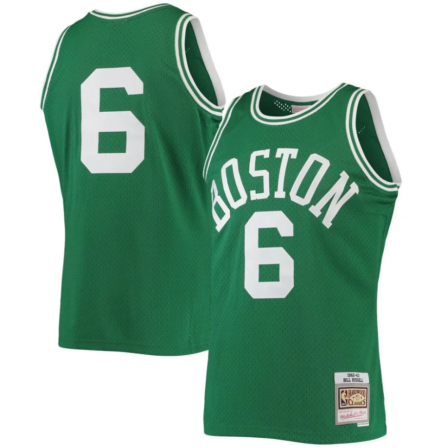 Bill Russell Boston Celtics 1962/63 Hardwood Classics Jersey - Green