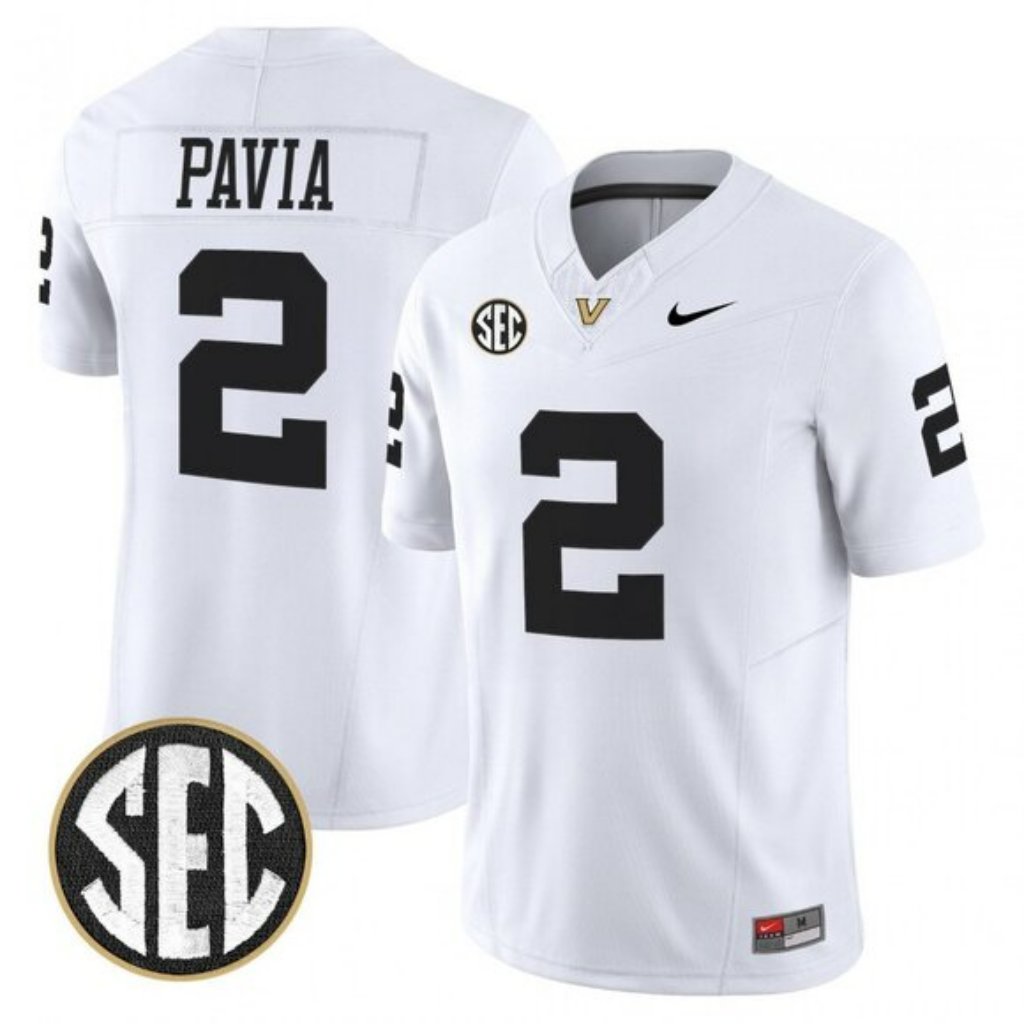 Diego Pavia Vanderbilt Commodores Jersey - White