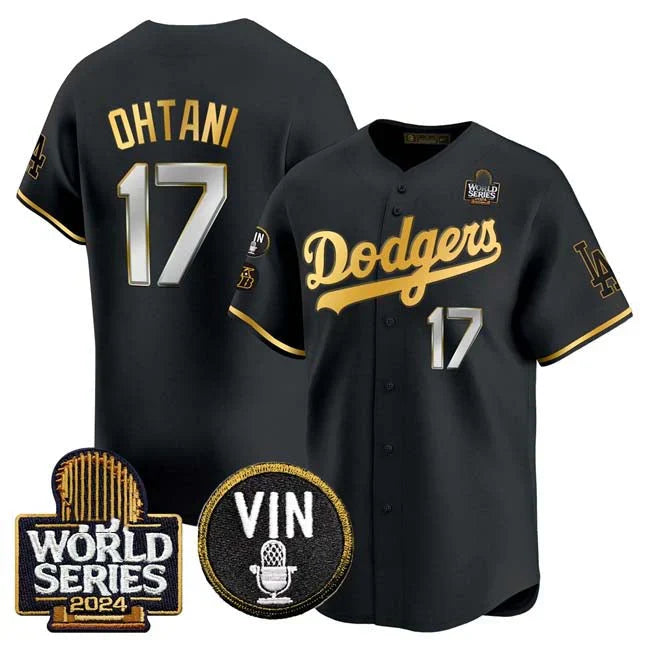 Shohei Ohtani Los Angeles Dodgers 2024 World Series Gold Edition Jersey - Black