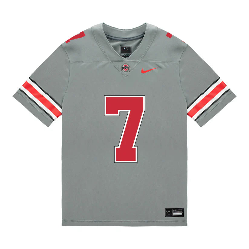 Jermaine Mathews Jr. Ohio State Buckeyes Jersey – Grey
