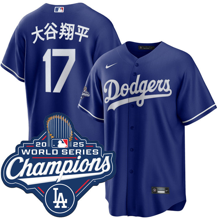Shohei Ohtani Kanji Los Angeles Dodgers Royal 2025 Alternate World Series Champions Jersey - Royal