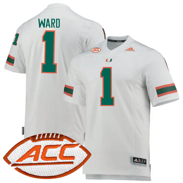 Cam Ward Miami Hurricanes Away Jersey - White