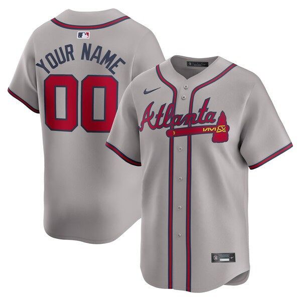 Custom Atlanta Braves Road Jersey - Gray