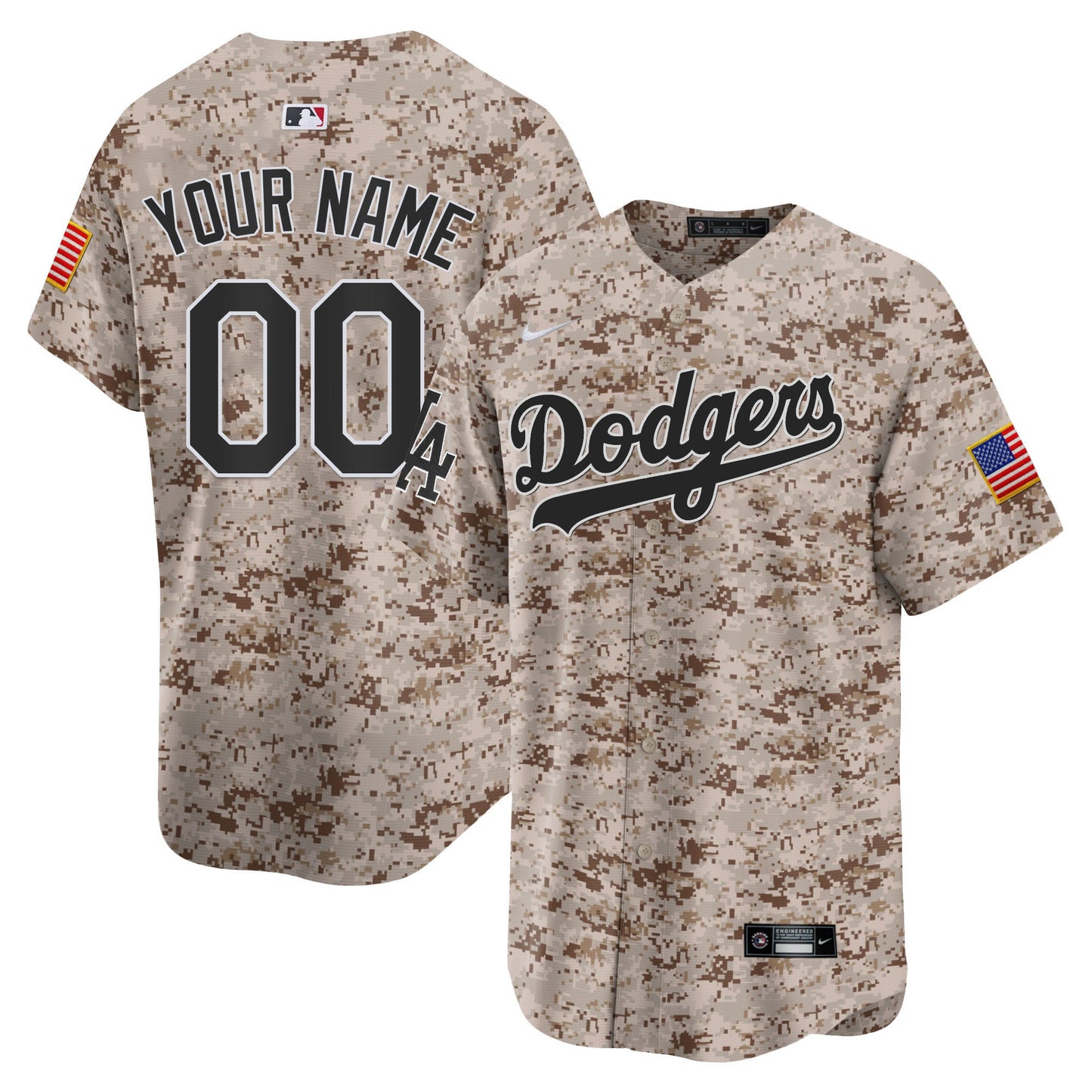 Custom Los Angeles Dodgers USMC Jersey - Desert Camo