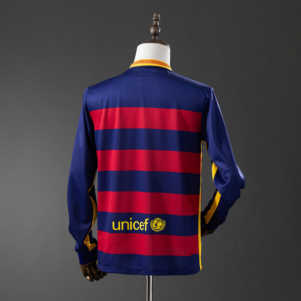 Barcelona 15/16 Home Long Sleeve Retro Jersey