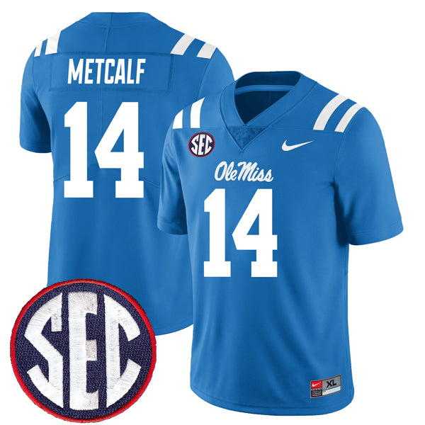 DK Metcalf Ole Miss Rebels Jersey - Powder Blue