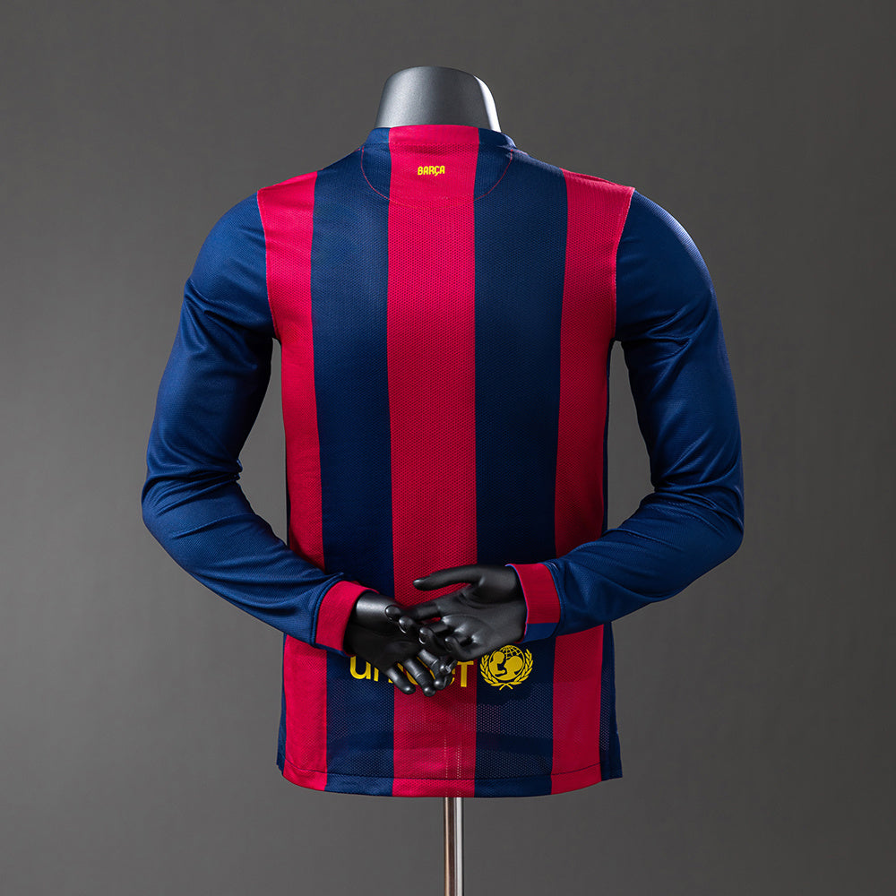 Barcelona 14/15 Home Long Sleeve Player Version Retro Jersey
