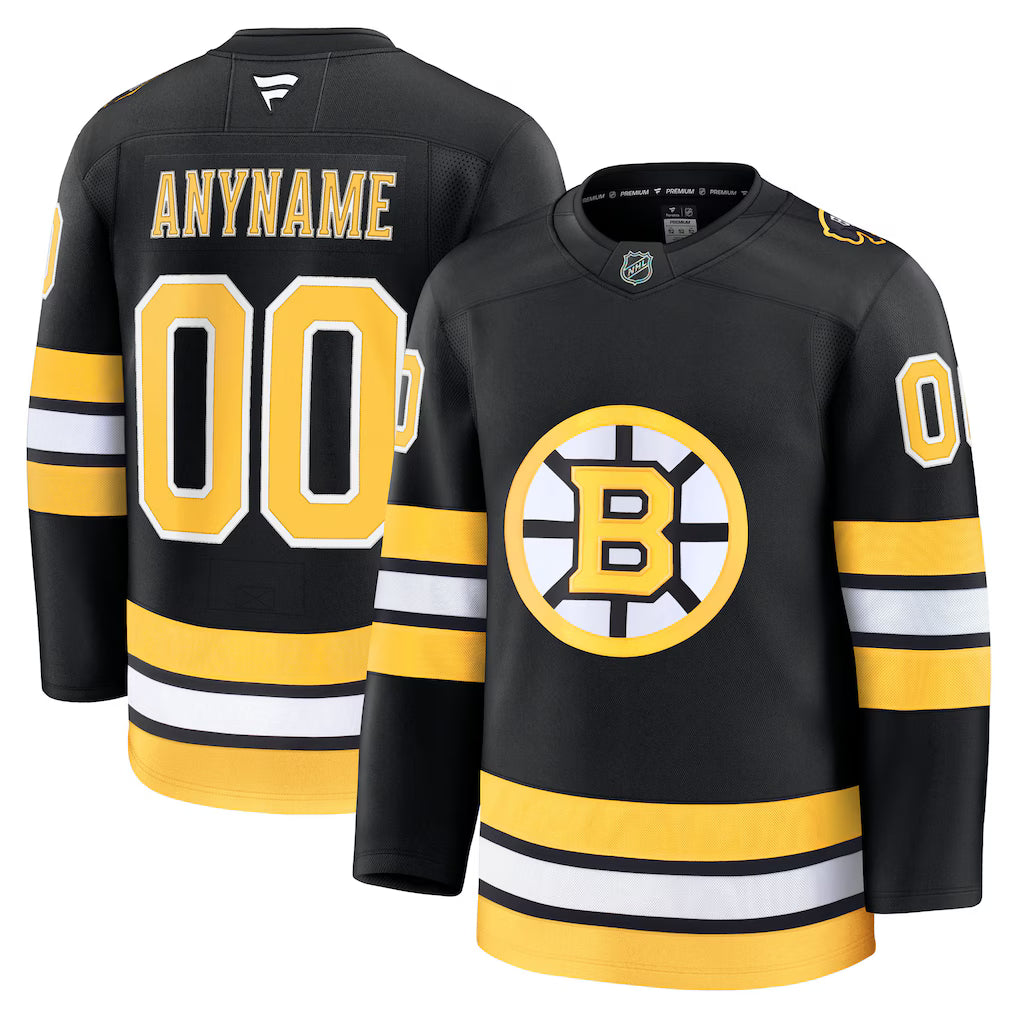 Custom Boston Bruins Home Jersey - Black