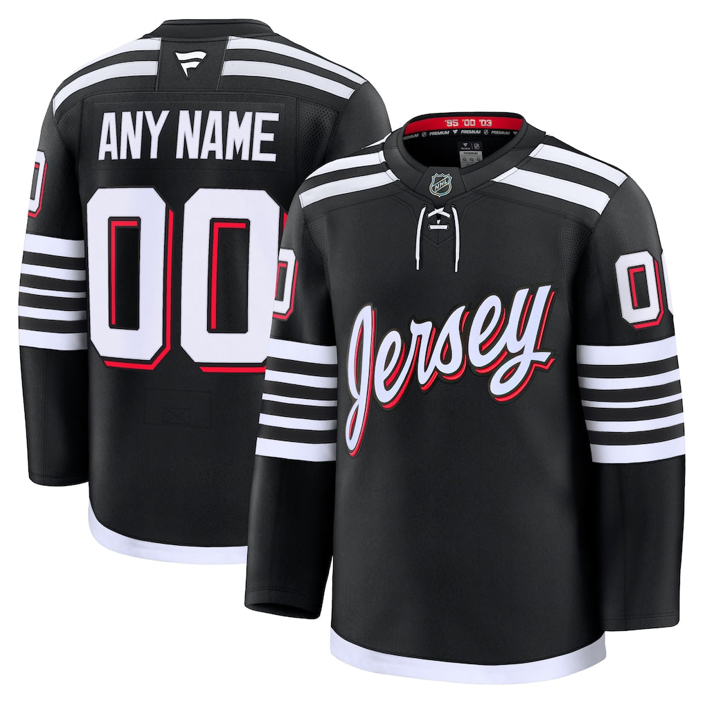 Custom New Jersey Devils Alternate Premium Jersey - Black