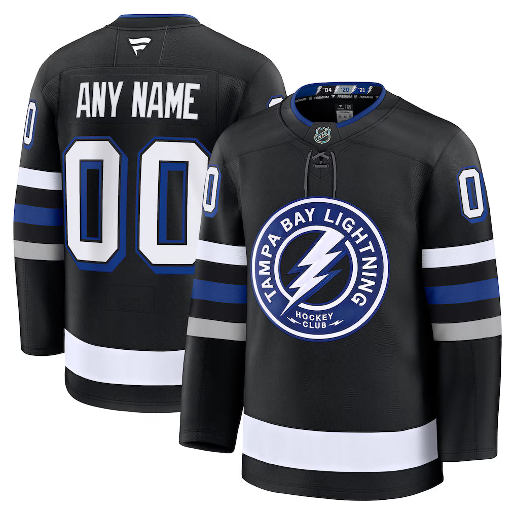 Custom Tampa Bay Lightning Alternate Premium Jersey - Black