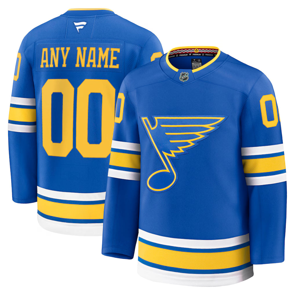 Custom St. Louis Blues Home Premium Player Jersey - Blue