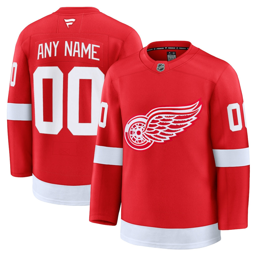 Custom Detroit Red Wings Home Premium Jersey - Red