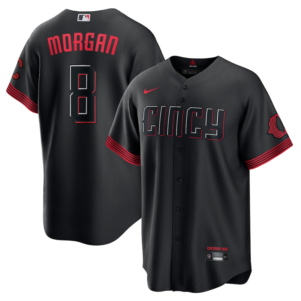 Joe Morgan Cincinnati Reds City Connect Jersey - Black