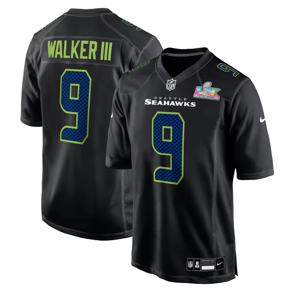 Kenneth Walker III Seattle Seahawks Super Bowl LX Patch Jersey - Carbon Black