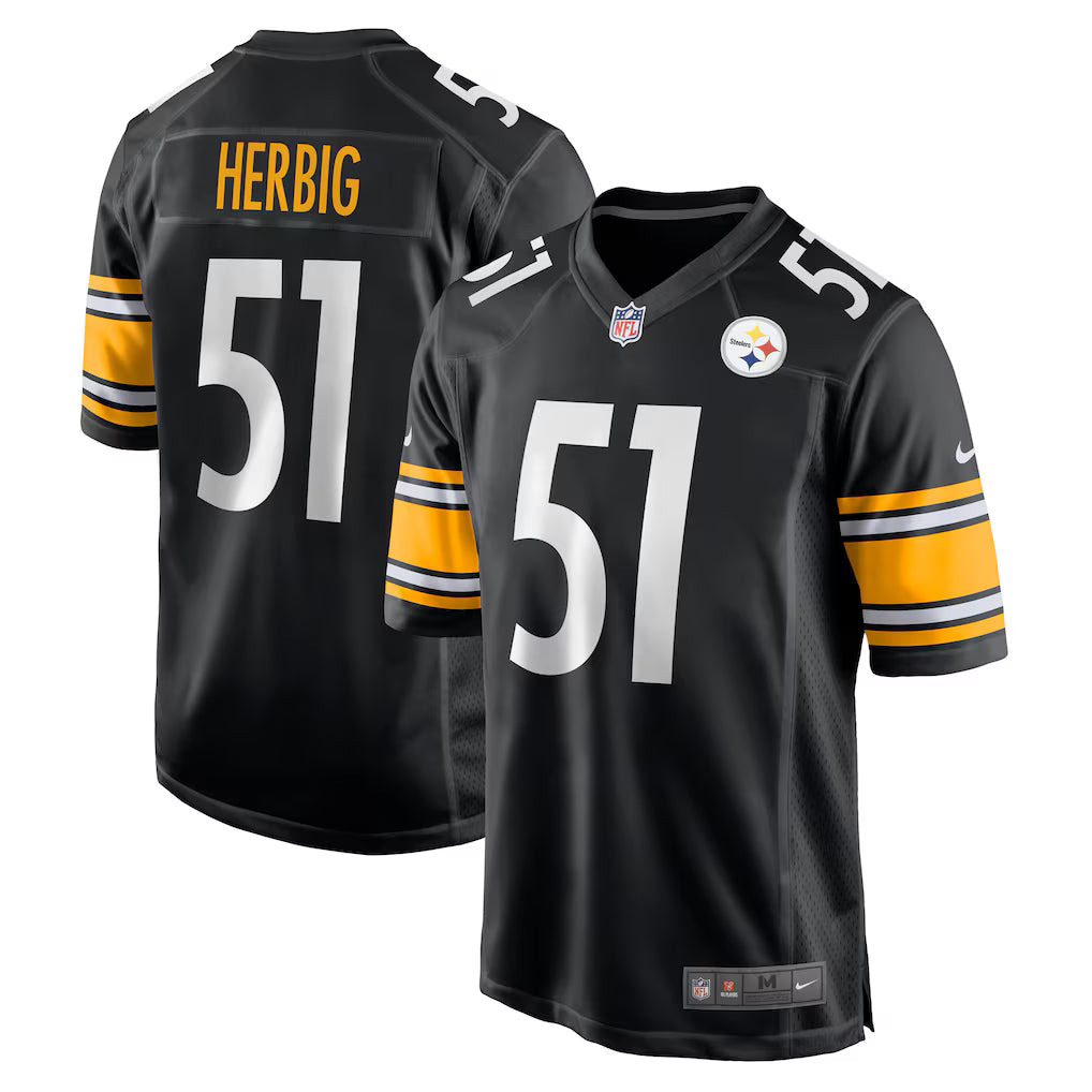 Nick Herbig Pittsburgh Steelers Jersey - Black