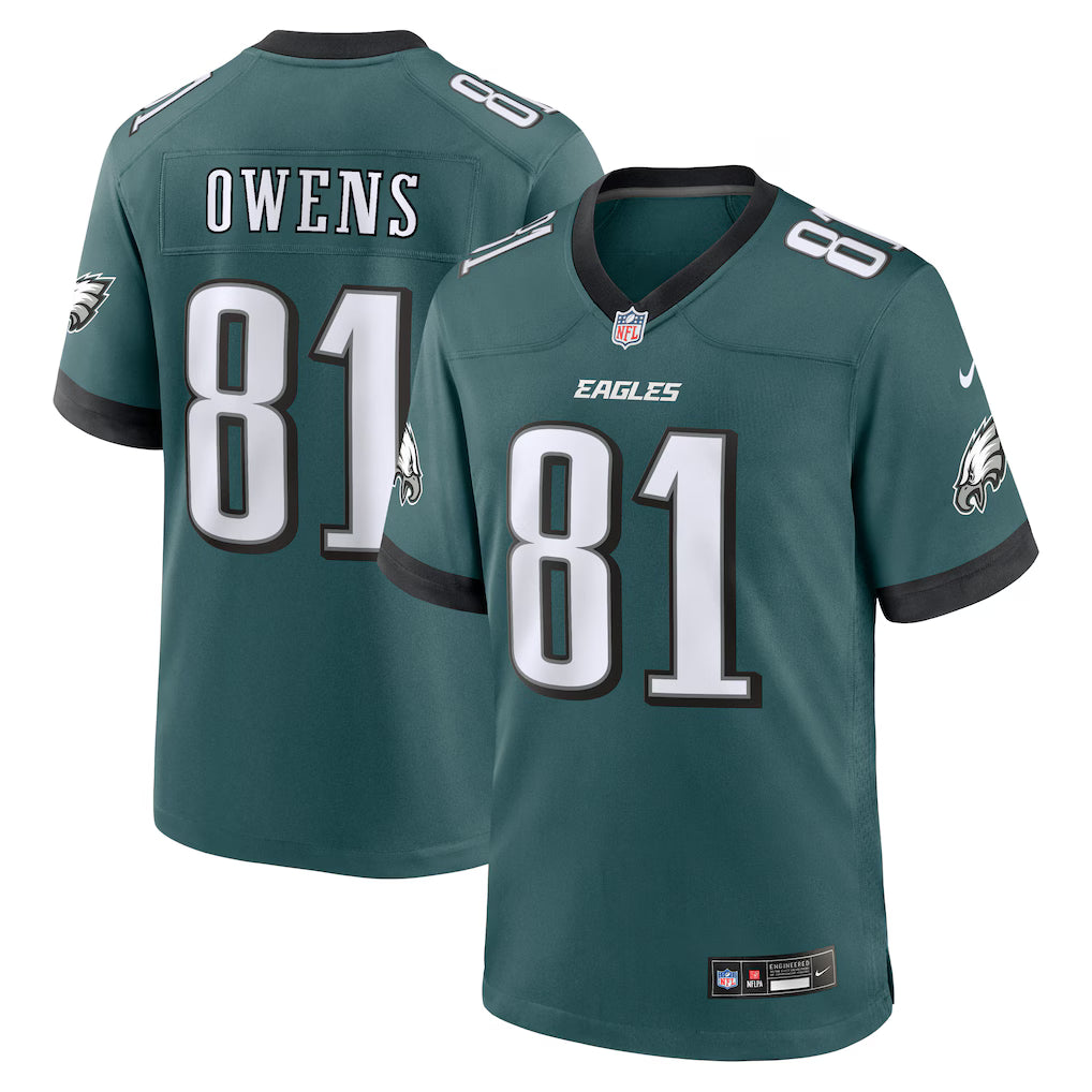 Terrell Owens Philadelphia Eagles Retired Player Jersey - Midnight Green