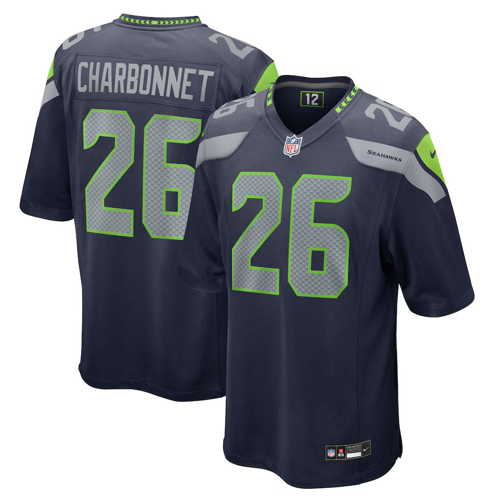 Zach Charbonnet Seattle Seahawks Jersey - Navy