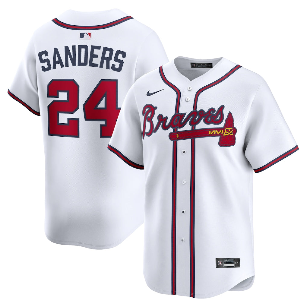 Deion Sanders Atlanta Braves Jersey - White