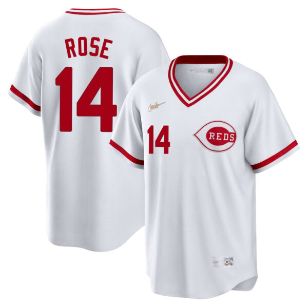 Pete Rose Cincinnati Reds Throwback Jersey - White