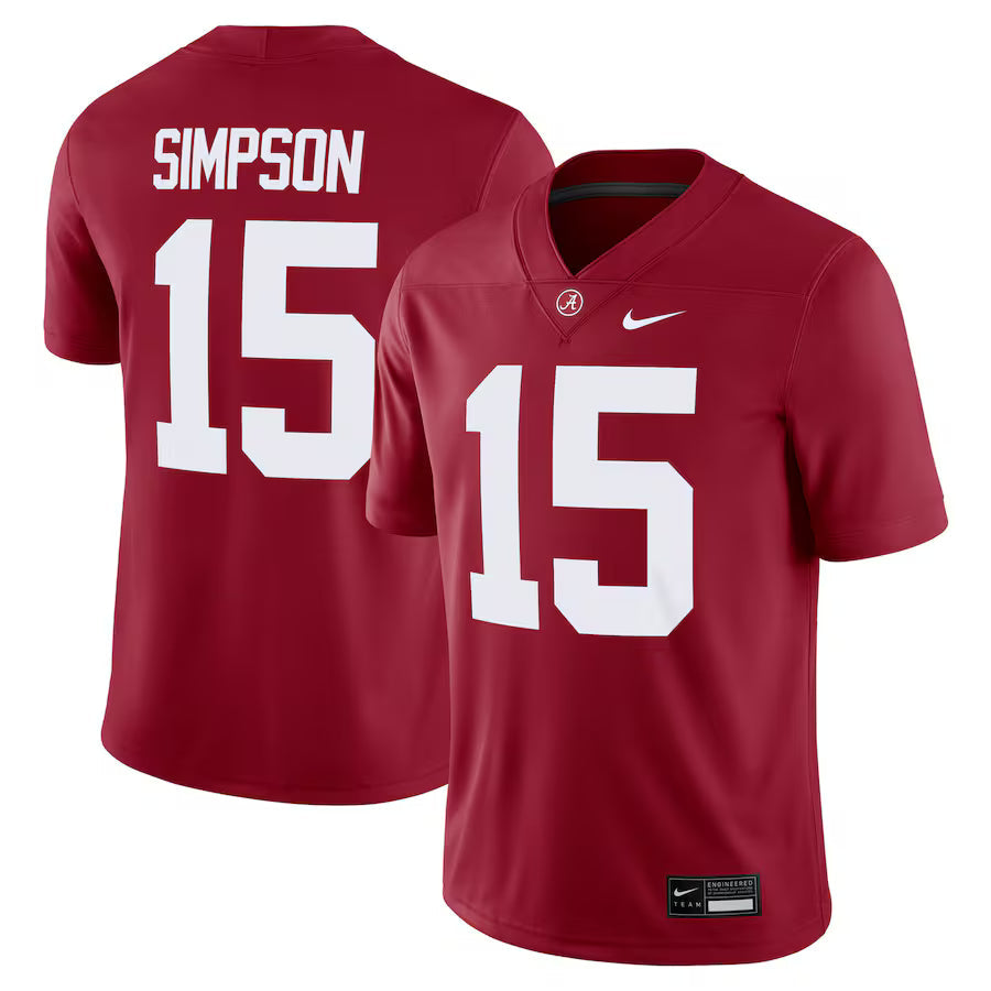 Ty Simpson Alabama Crimson Tide Jersey - Crimson