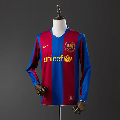 Barcelona 07/08 Home Long Sleeve Retro Jersey