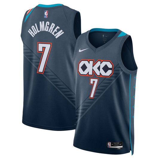 Chet Holmgren Oklahoma City Thunder Unisex 2025/26 Swingman Jersey - Navy - City Edition