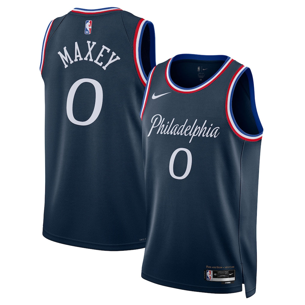 Tyrese Maxey Philadelphia 76ers Unisex 2025/26 Swingman Jersey - Navy - City Edition