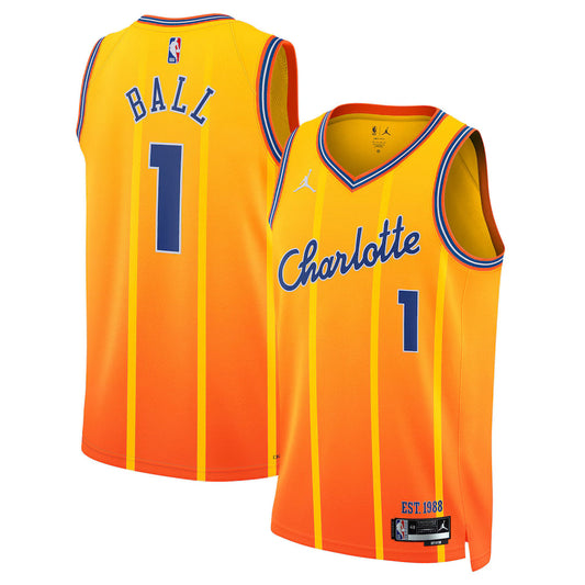 LaMelo Ball Charlotte Hornets Unisex 2025/26 Swingman Jersey - Orange - City Edition