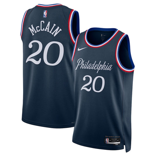 Jared McCain Philadelphia 76ers Unisex 2025/26 Swingman Jersey - Navy - City Edition