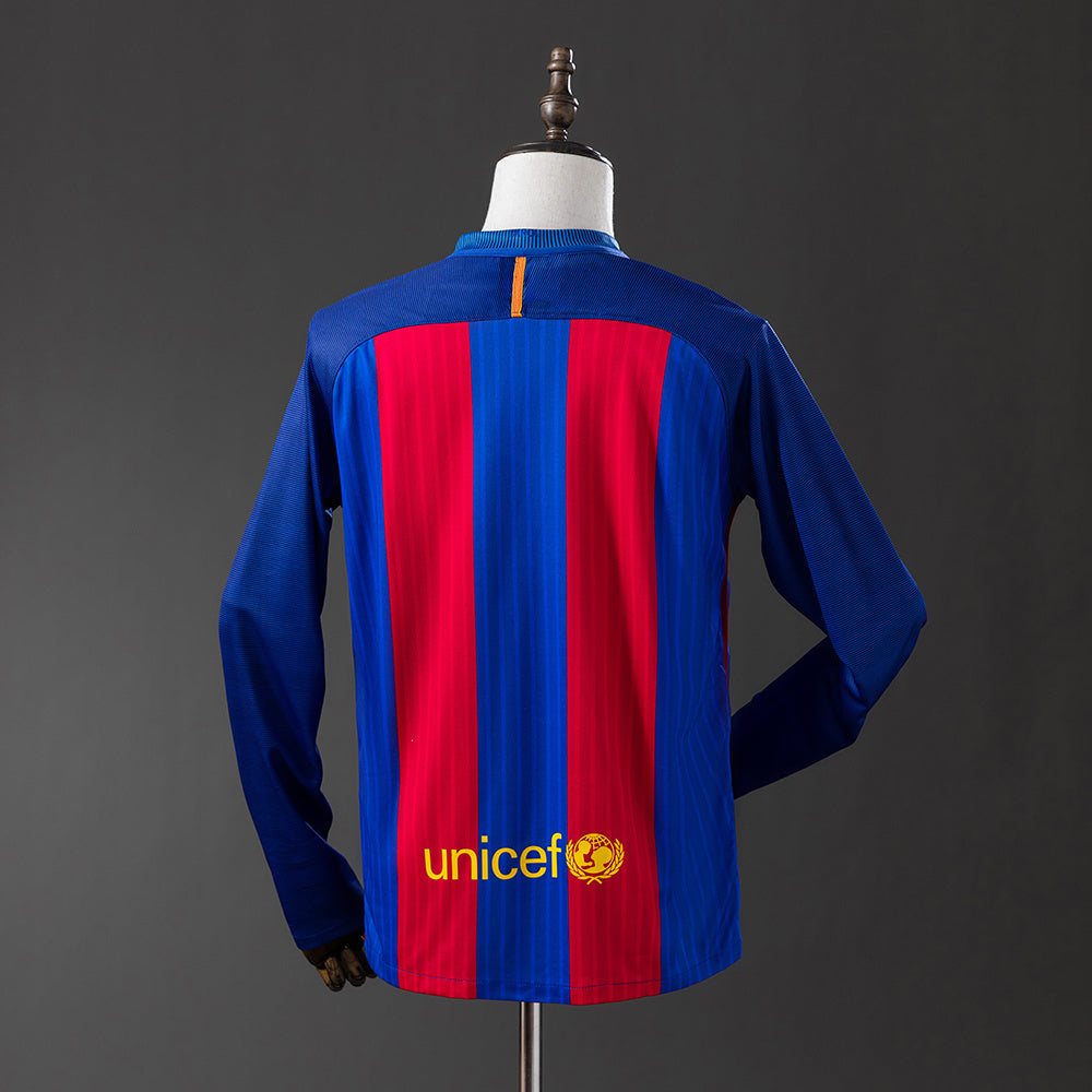 Barcelona 16/17 Home Long Sleeve Retro Jersey