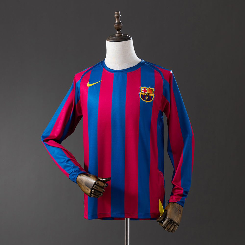 Barcelona 05/06 Home Long Sleeve Retro Jersey