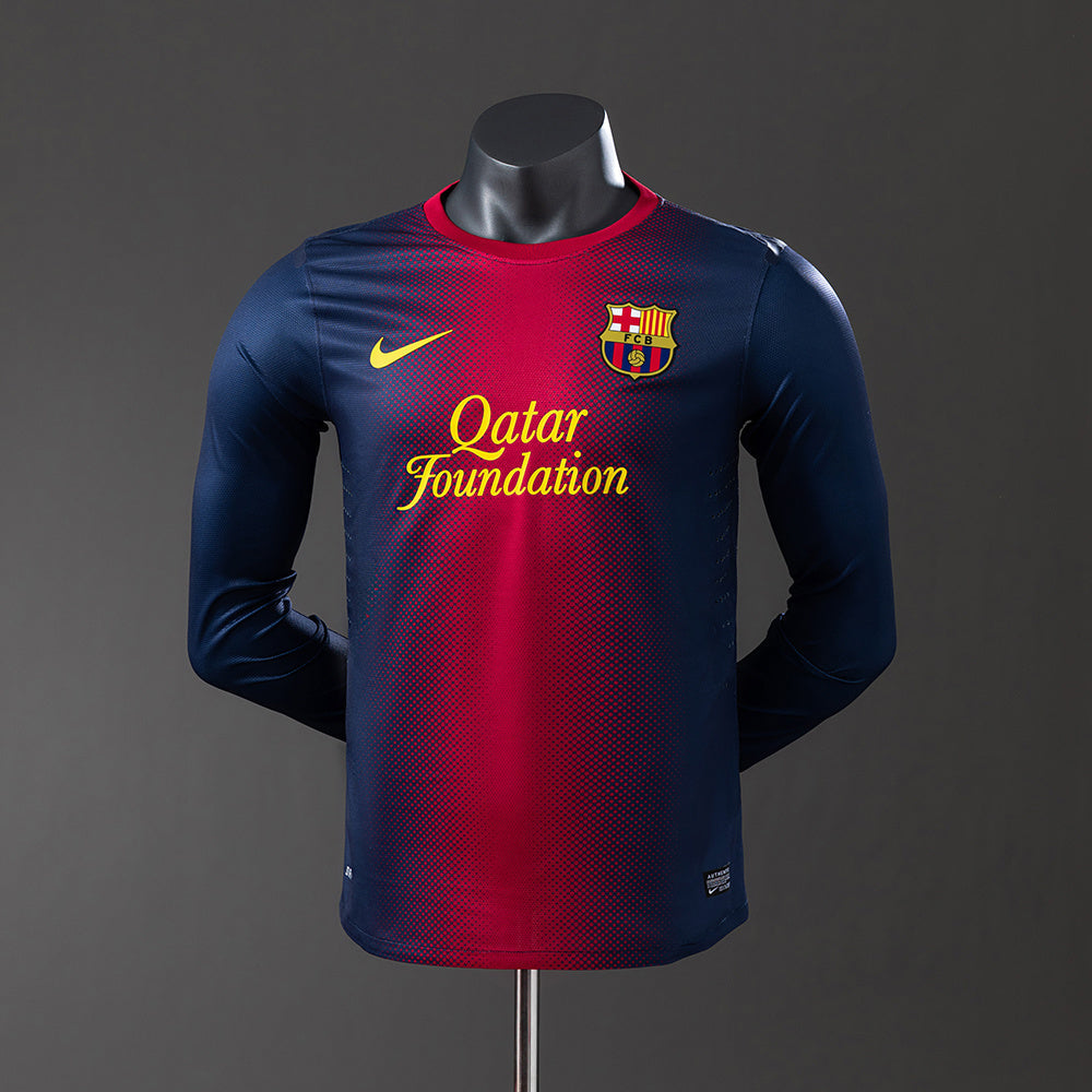 Barcelona 12/13 Home Long Sleeve Player Version Retro Jersey