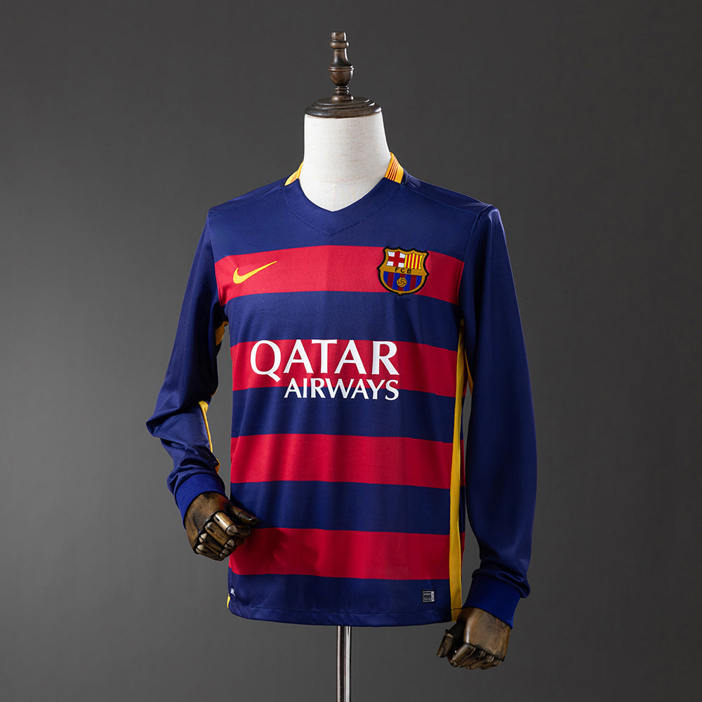 Barcelona 15/16 Home Long Sleeve Retro Jersey