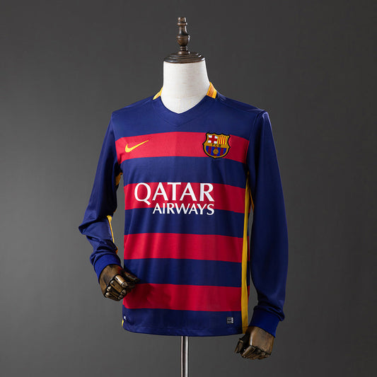 Barcelona 15/16 Home Long Sleeve Retro Jersey