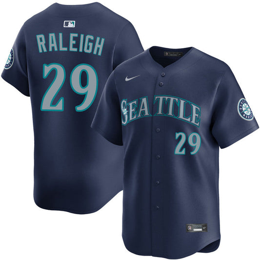 Cal Raleigh Seattle Mariners Road Jersey - Navy