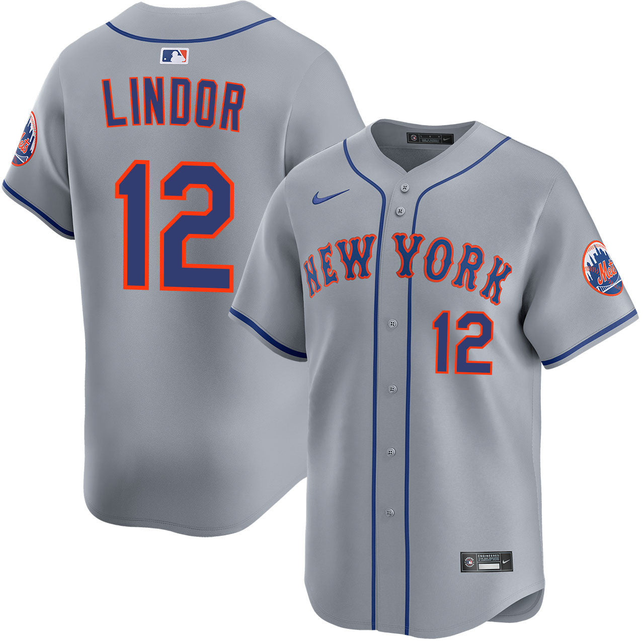 Francisco Lindor New York Mets Road Player Jersey - Gray