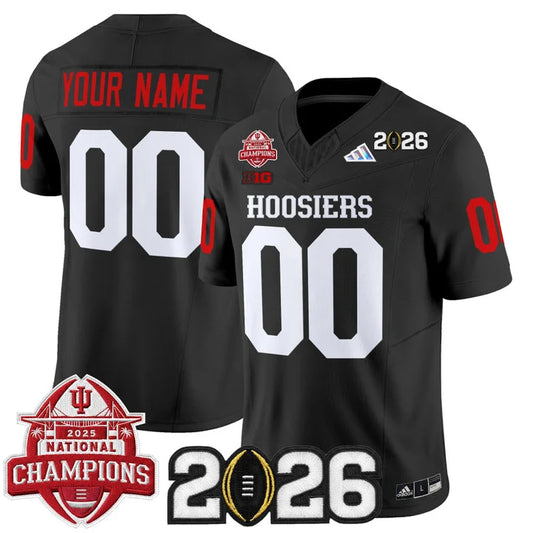 Custom Indiana Hoosiers 2025 National Champions & 2026 CFP Final Patch Jersey - Black