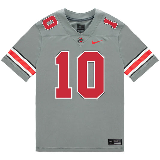 Julian Sayin Ohio State Buckeyes Jersey – Grey