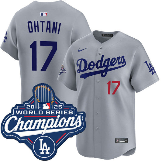 Shohei Ohtani Los Angeles Dodgers Alternate Road Limited 2025 World Series Champions Jersey - Gray