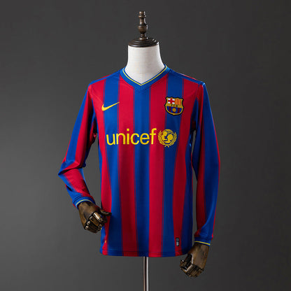 Barcelona 09/10 Home Long Sleeve Retro Jersey