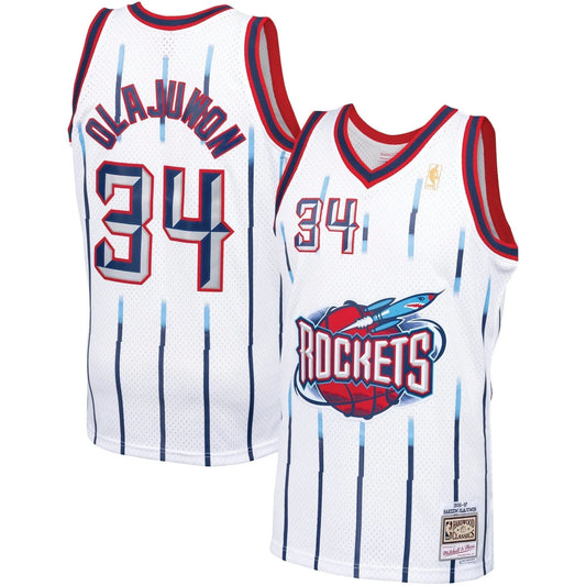 Hakeem Olajuwon Houston Rockets 1996/97 Hardwood Classics Jersey - White