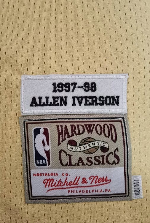 Allen Iverson Philadelphia 76ers 1997/98 Hardwood Classics Jersey - Gold