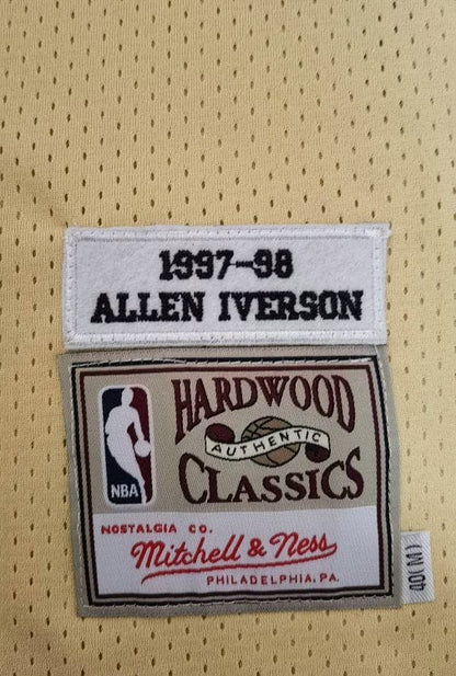 Allen Iverson Philadelphia 76ers 1997/98 Hardwood Classics Jersey - Gold