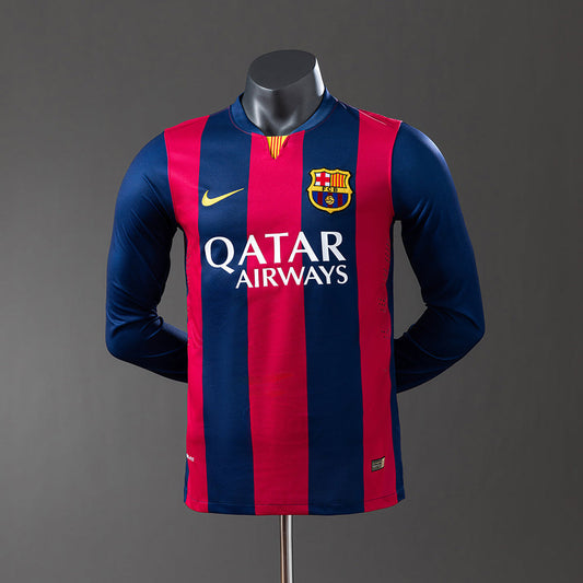 Barcelona 14/15 Home Long Sleeve Player Version Retro Jersey