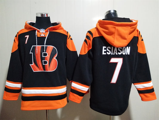 Boomer Esiason Cincinnati Bengals Hoodie Jersey - Black
