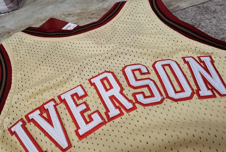 Allen Iverson Philadelphia 76ers 1997/98 Hardwood Classics Jersey - Gold