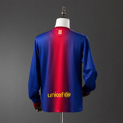 Barcelona 12/13 Home Long Sleeve Retro Jersey